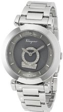 Salvatore Ferragamo FQ4070013 Minuetto Stainless Steel Rotating Gancino Set with Diamonds