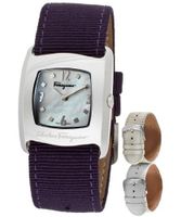 White Mother Of Pearl Dial Purple Grosgrain