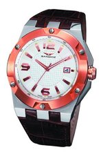 Sandoz Caract?re Collection Gents Golden Rose Bezel Brown Leather Strap