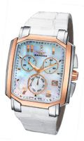 Sandoz L?gendaire Collection Ladies Chronograph Mother Of Pearl Dial White Leather Strap
