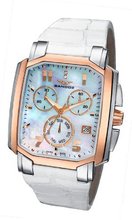 Sandoz L?gendaire Collection Ladies Chronograph Mother Of Pearl Dial White Leather Strap