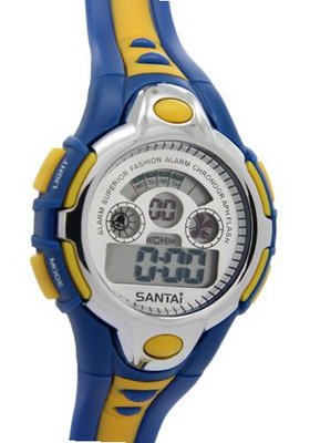 Santai Silver Case Backlight Multi Dial Blue Band Waterproof es