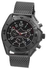 Automatic Self Wind Black Mesh Bracelet Black Dial Day Date & 24 Hour Subdials Sarastro AA100694G