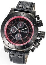 Black Leather Large Face Multifunction Day Date Sarastro AQ101143G