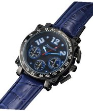 Blue Quartz Chronograph Leather Large Face Sarastro AQ201856G