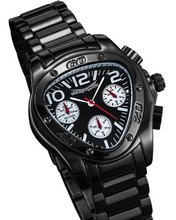 Classic All Black Metal Bracelet Triangle Face Multifunction 24 Hr Day Date Sarastro AQ202499G