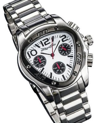 Designer Silver Bracelet Triangular White Dial Multifunction 24 Hr Day Date Sarastro AQ202491G