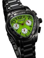 Fashion Black Metal Bracelet Triangle Green Dial Multifunction 24 Hr Day Date Sarastro AQ202508G