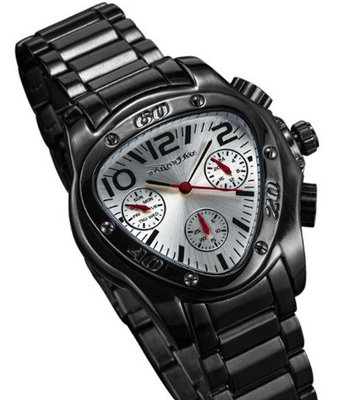 Gents Black Metal Bracelet Triangle Face Multifunction 24 Hr Day Date Sarastro AQ202498G