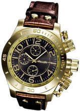 Leather Dress Brown Strap Multifunction Blue Dial Day Date Sarastro AQ101141G