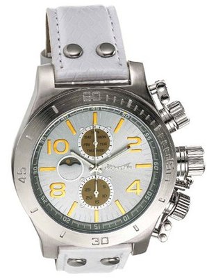 Leather Strap White Multifunction Day Date Stylish Sarastro AQ101147G