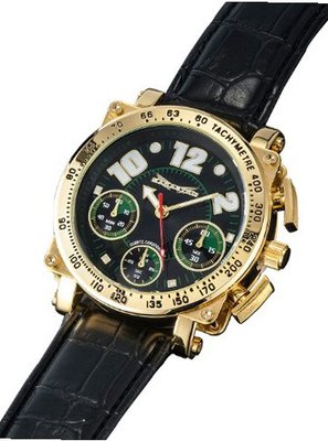 Quartz Chrono Black Leather Strap Large Face Sarastro AQ201857G