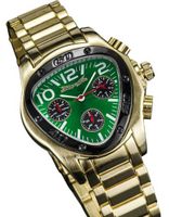 Sporty Gold Bracelet Triangle Green Dial Multifunction 24 Hr Day Date Sarastro AQ202494G
