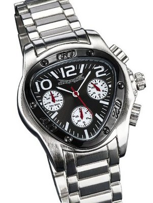 Triangle Face Silver Bracelet Black Dial Multifunction 24 Hr Day Date Sarastro AQ202490G