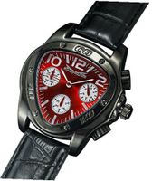 Unique Gents Fashion Triangle Red Dial Black Leather Strap Multifunction 24 Hr Day Date Sarastro AQ202506G