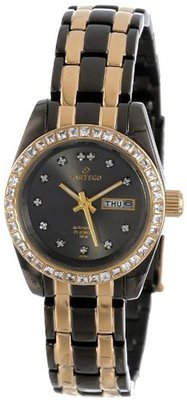 Sartego SCGU64 Classic Analog Black Face Dial Two-Tone Swarovski