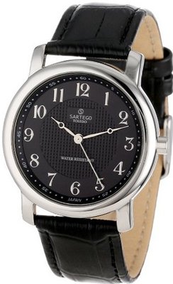 Sartego SEN551B Toledo Analog Black Face Leather Band
