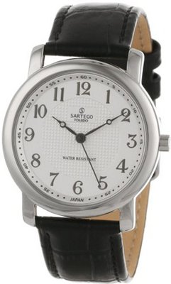 Sartego SEN554B Toledo Analog White Face Leather Band