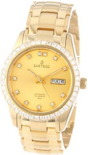 Sartego SGGD24 Classic Analog Champagne Face Dial Gold Tone Swarovski