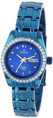 Sartego SLMB75 Classic Analog Metallic Blue Face Dial Blue Swarovski