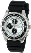 Sartego SPC45-R Ocean Master Chronograph Analog Silver Face Dial Black Rubber
