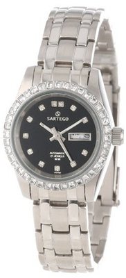Sartego SSBK61 Classic Analog Black Face Dial Stainless Steel Bezel