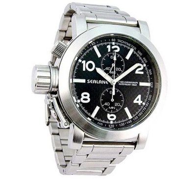 SEALANE 10 BAR chronograph metal SE06-BK mens