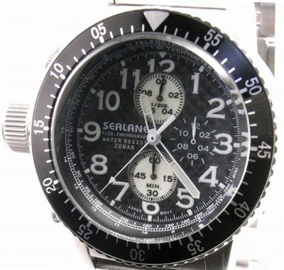 SEALANE 20 BAR chronograph metal SE28-MBK men's