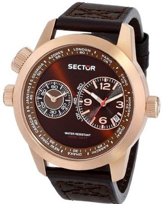 Sector R3251102022 Oversize Analog Display Quartz Brown