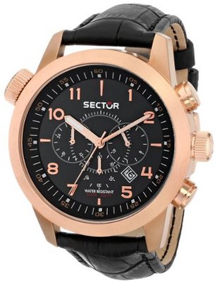 Sector R3271602007 Oversize Analog Display Quartz Black