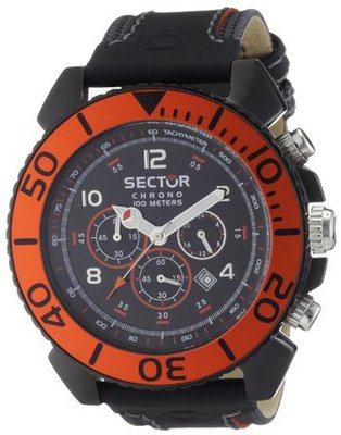 SECTOR R3271603025 Centurion 48mm chrono black dial w/orange