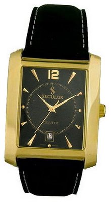 Seculus Classic 4419.1.505 black ap-g, pvd, black leather