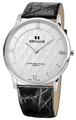 Seculus Classic 4455.1.106 white, ss, black leather