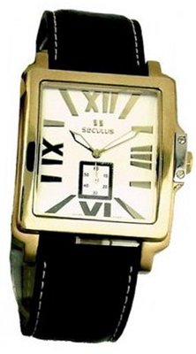 Seculus Classic 4492.1.1069 stainless-gilt, pvd, black leather