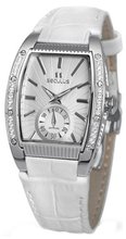 Seculus Design 1667.2.1069 white, ss cz stones, white leather