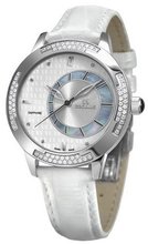 Seculus Design 1671.2.1063 white mop, ss cz stones, white leather