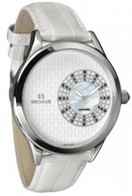 Seculus Design 1672.2.1063 white mop, ss crown onyx, white leathe