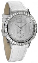 Seculus Design 1675.2.1069 white, ss cz stones, white leather