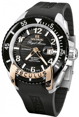Seculus Royal Marine 3441.7.2824 black, ss-ipb-rose, black silicon