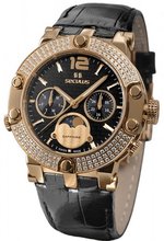 Seculus Sports 1690.5.706 black, pvd-r with stones, black leather