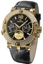 Seculus Sports 1690.5.706 black, pvd-y with stones, black leather