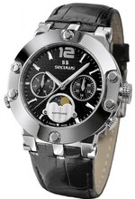 Seculus Sports 1690.5.706 black, ss, black leather