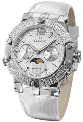 Seculus Sports 1690.5.706 white, ss with stones, white leather
