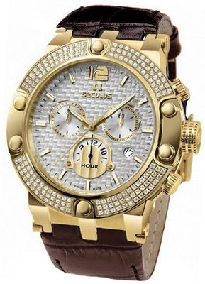 Seculus Sports 4490.2.503 white, pvd stones, brown leather