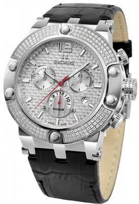Seculus Sports 4490.2.503 white, ss stones, black leather