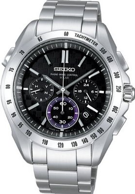 SEIKO BRIGHTZ controlled chronograph solar radio black Super clear coating SAGA075 men's