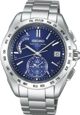 SEIKO BRIGHTZ US for solar radio world time Super clear coated blue SAGA085 men's