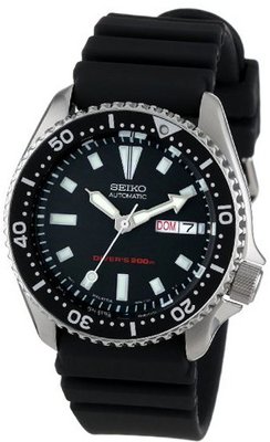 Seiko SKX173 Stainless Steel and Black Polyurethane Automatic Dive