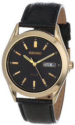 Seiko SNE054 Solar Strap Black Dial
