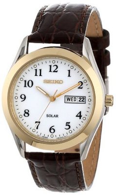 Seiko SNE056 Solar Strap White Dial
